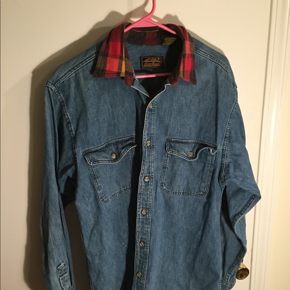 Eddie Bauer Men's Denim Shirt Large